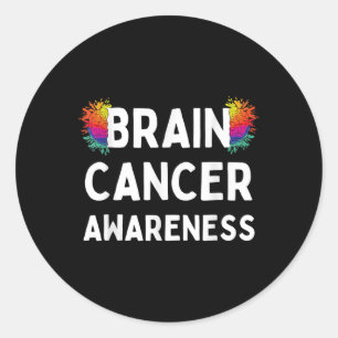 Ich trage Grau für Hirntumor Awareness Gray S Ribb Runder Aufkleber