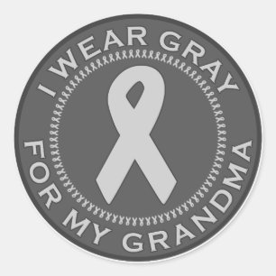 Ich trage Grau für meine Großmutter Runder Aufkleber