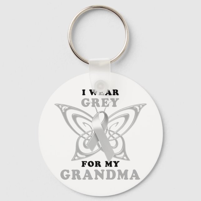 Ich trage Grau für meine Oma Schlüsselanhänger (Vorderseite)