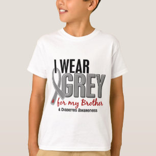 Ich trage Grau für meinen Diabetes des Bruder-10 T-Shirt