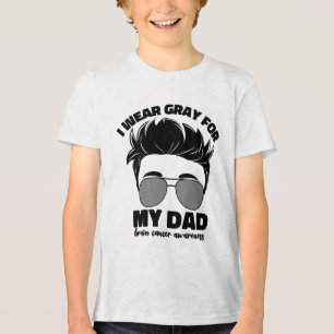 Ich trage Grau für meinen Vater Hirnkrebs-Krieger  Tri-Blend Shirt