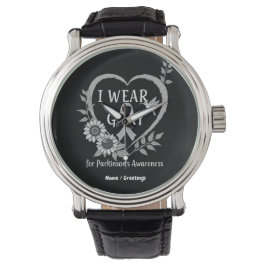 Ich trage Grau für Parkinson's Bewusstseinswarter Armbanduhr