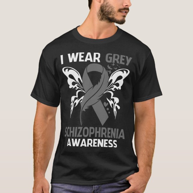 Ich trage Grau für SCHIZOPHRENIA T-Shirt (Vorderseite)