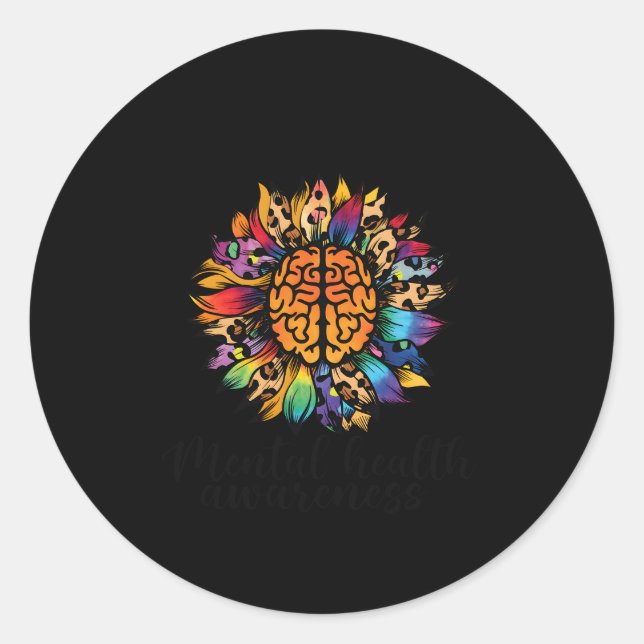 Ich trage Green für Tal Health Awareness Month Sun Runder Aufkleber (Vorderseite)