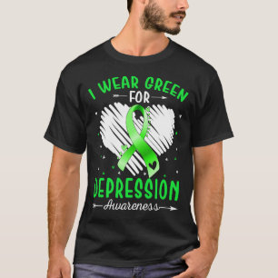 Ich trage Grün für das Bewusstsein für DEPRESSIONE T-Shirt