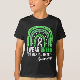 Ich trage Grün für den Regenbogen für psychische G T-Shirt
