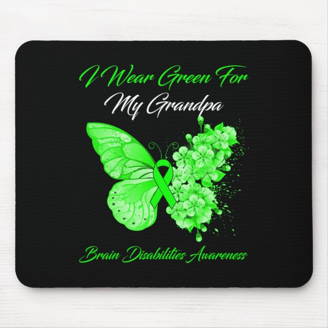 Ich trage Grün für meine Großmutter-Hirnbehinderun Mousepad (Vorne)