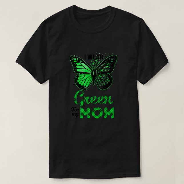 Ich trage Grün für meine Mama Schmetterling Nieren T-Shirt (Design vorne)