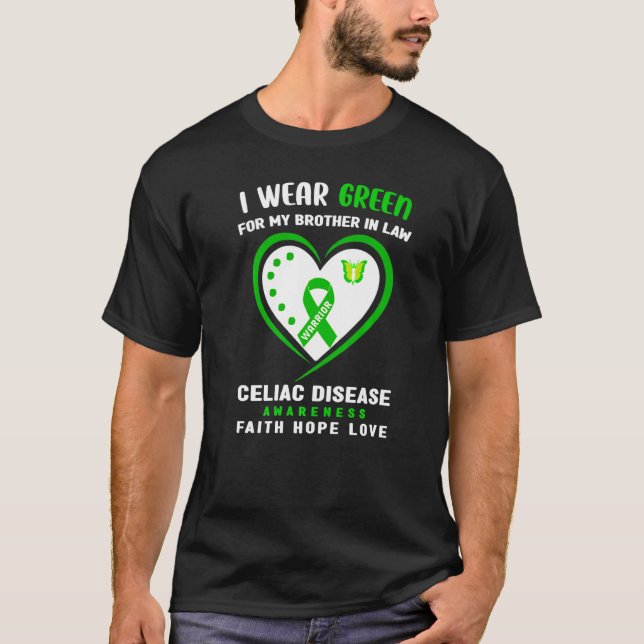 Ich trage Grün für meinen Bruder im Jura Celiac Di T-Shirt (Vorderseite)