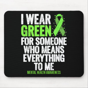 Ich trage grüne Schleife gegen die psychische Gesu Mousepad