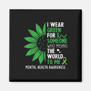 Ich trage grüne Sonnenblumen psychisches Bewusstse Magnet