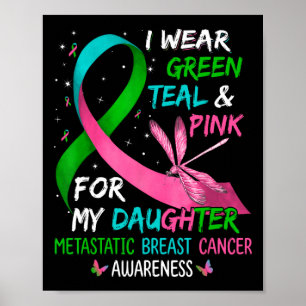 Ich trage grünes Aquamarines Rosa für meine Tochte Poster