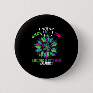 Ich trage grünes Aquamarines Rosa für metastasiert Button