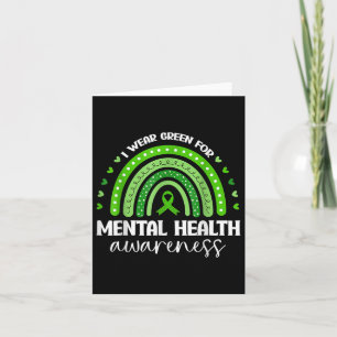 Ich trage grünes Bewusstsein für psychische Gesund Karte