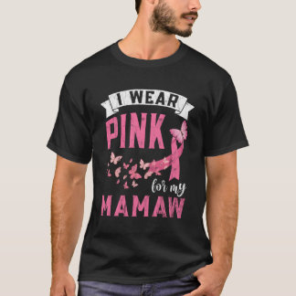 Ich trage K für meinen Mamaw Breast Cancer Awarene T-Shirt
