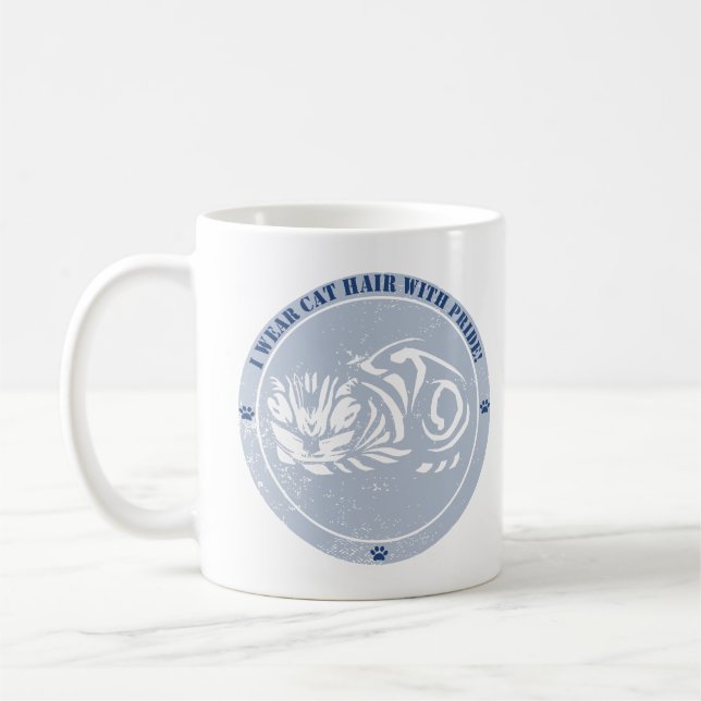 Ich trage Katzenhaare mit Stolz Kaffeetasse (Links)