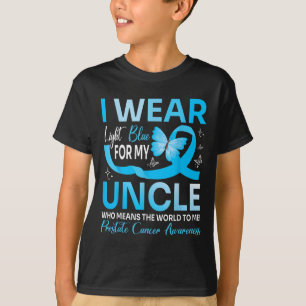 Ich trage Licht blau für meine Onkel World zu mir T-Shirt