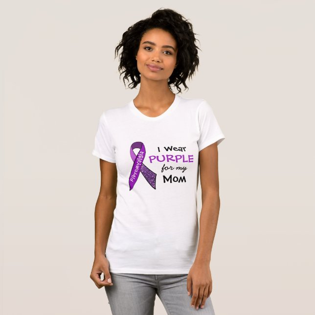 Ich trage Lila e für meine Mama Fibromyalgie Shirt (Vorne ganz)
