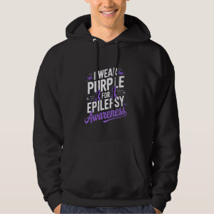 Ich trage lila Epilepsie-Bewusstseins-Unterstützun Hoodie