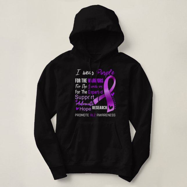 Ich trage Lila für Alz Awareness Support Alz Warri Hoodie (Design vorne)
