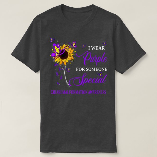 Ich trage Lila für Chiari Malformation Awareness S T-Shirt (Design vorne)