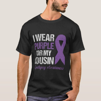 Ich trage Lila für Cousin Epilepsie Awareness T-Shirt