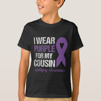 Ich trage Lila für Cousin Epilepsie Awareness T-Shirt