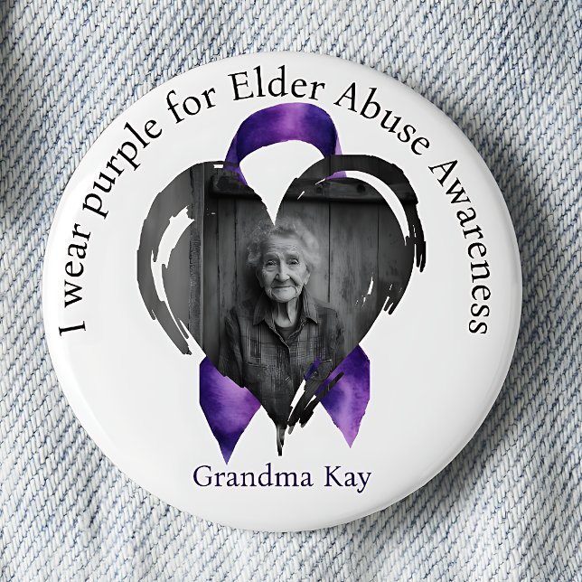 Ich trage Lila für Elder Abuse Photo Button (Von Creator hochgeladen)