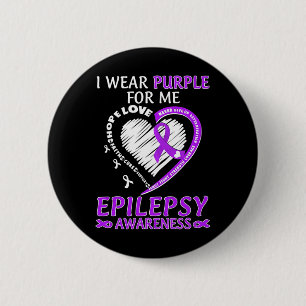 Ich trage Lila für Epilepsie Awareness Lila Rib Button