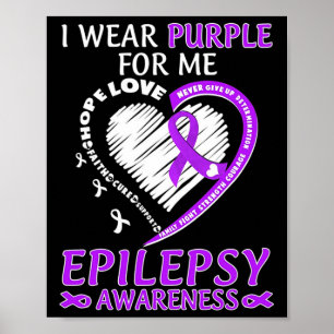 Ich trage Lila für Epilepsie Awareness Lila Rib Poster