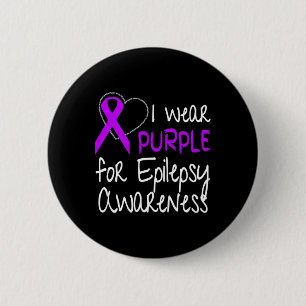Ich trage Lila für Epilepsie Awareness Ribbon Button