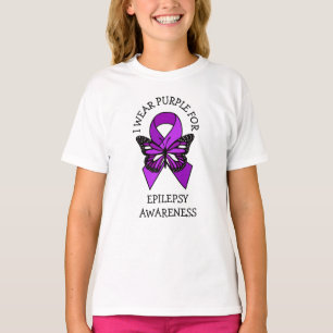 Ich trage Lila für Epilepsie Awareness T-Shirt