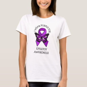 Ich trage Lila für Epilepsie Awareness T-Shirt