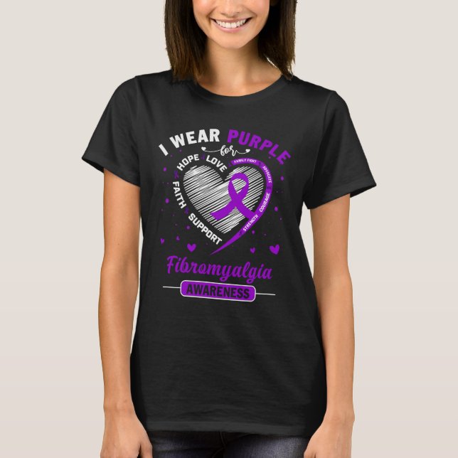 Ich trage Lila für FIBROMYALGIA T-Shirt (Vorderseite)