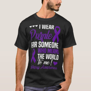 Ich trage Lila für jemanden, der mir Welt bedeutet T-Shirt