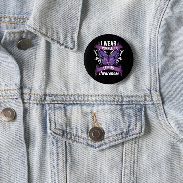 Ich trage Lila für Lupus Awareness Button (Beispiel)