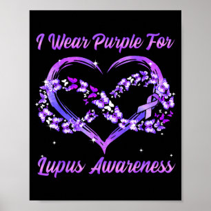 Ich trage lila für Lupus-Bewusstsein Krieger Kämpf Poster
