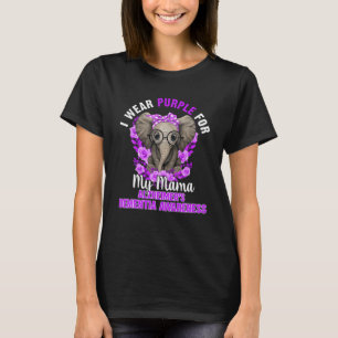 Ich trage Lila für Mama Dementia Awareness Elephan T-Shirt