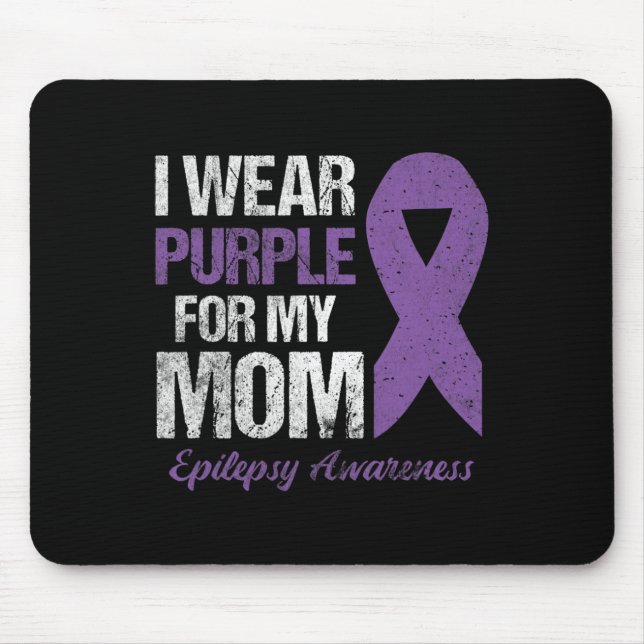 Ich trage Lila für Mama Epilepsie Awareness Mousepad (Vorne)