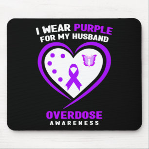 Ich trage Lila für mein Bewusstsein für Überdosier Mousepad