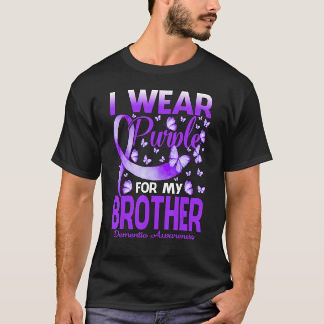 Ich trage Lila für mein Bruder Demenz Bewusstsein, T-Shirt (Vorderseite)