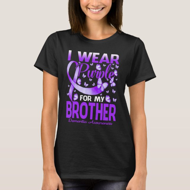 Ich trage Lila für mein Bruder Demenz Bewusstsein, T-Shirt (Vorderseite)