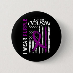 Ich trage Lila für mein Cousin Epilepsie Awareness Button