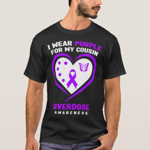 Ich trage Lila für mein Cousin Überdosierungsbewus T-Shirt