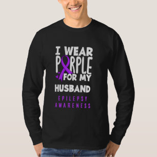 Ich trage Lila für mein Husband-Epilepsie-Bewussts T-Shirt