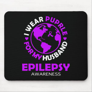 Ich trage LILA für mein HUSBAND EPILEPSY-Bewusstse Mousepad
