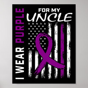 Ich trage Lila für mein Onkel Epilepsie Awareness Poster