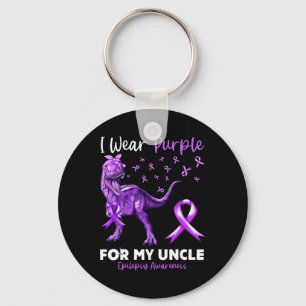 Ich trage Lila für mein Onkel Epilepsie Awareness Schlüsselanhänger