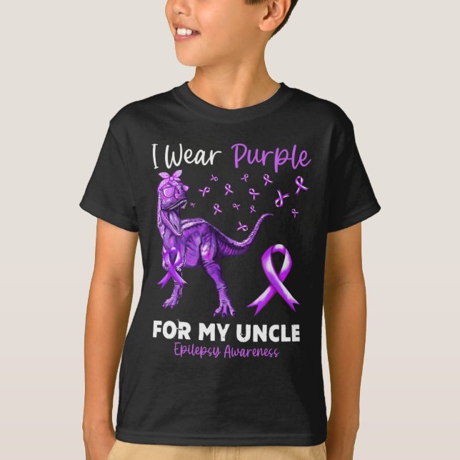 Ich trage Lila für mein Onkel Epilepsie Awareness  T-Shirt (Vorderseite)