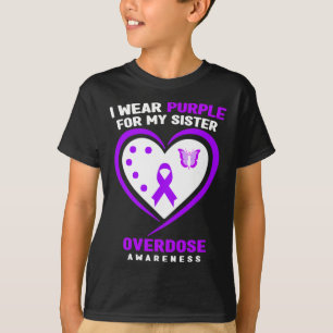 Ich trage Lila für mein Schwesterüberdosierungsbew T-Shirt